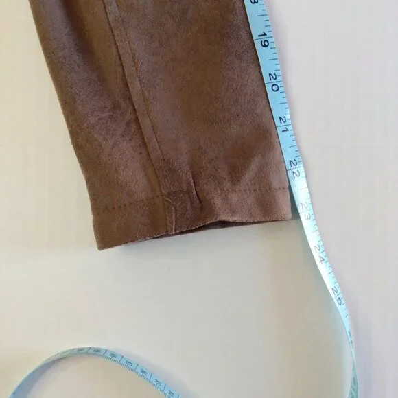 Chicos Jacket Women Size 0/S/4 Brown Faux Suede Fringe Boho Western Festival - Picture 14 of 15